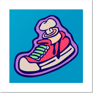 Sneaker Foot illustration Posters and Art